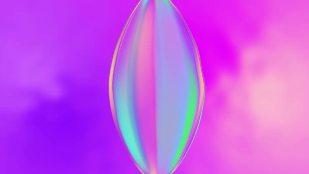 Grafica Movimento Bolle Sapone Ovali Colorate Arcobaleno — Video Stock