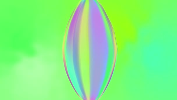 Радужный Цвет Овальных Мыльных Пузырей Движения Графики — стоковое видео