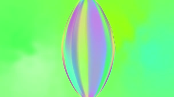 Rainbow Colored Oval Soap Bubbles Motion Graphics — Stock Video