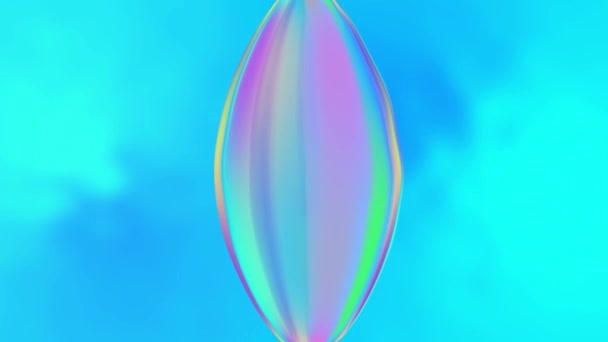 Rainbow Colored Oval Soap Bubbles Motion Graphics — Stock Video