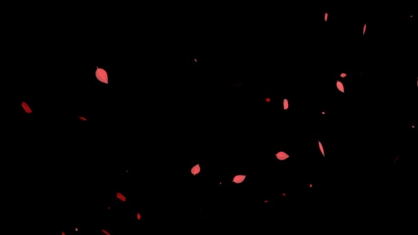 Döda Blad Röda Löv Höstlöv Höstpartiklar Som Växer Fram Rörlig — Stockvideo