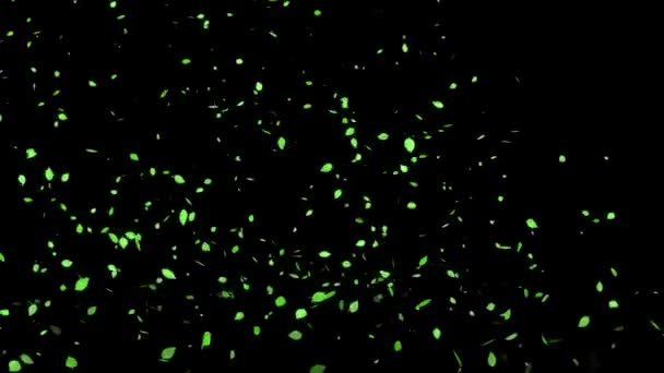 Folhas Verdes Fresco Verde Partículas Emergentes Movimento Gráficos — Vídeo de Stock