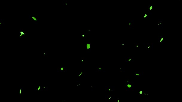 Verde Deja Fresco Verde Emergente Partículas Gráficos Movimiento — Vídeo de stock