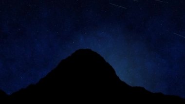 Dağlar yıldızlı gökyüzü arkaplan CG hareket grafikleri