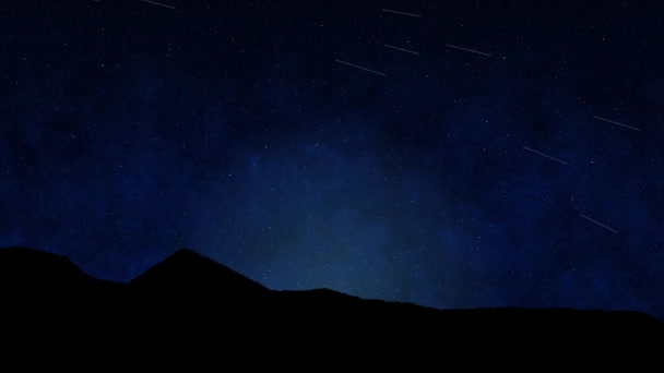 Горы Звездного Неба Фон Движения Графики — стоковое видео