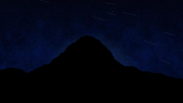 Βουνά Έναστρο Ουρανό Φόντο Γραφικά Κίνησης — Αρχείο Βίντεο