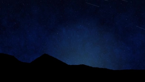 Mountains Starry Sky Background Motion Graphics — 비디오