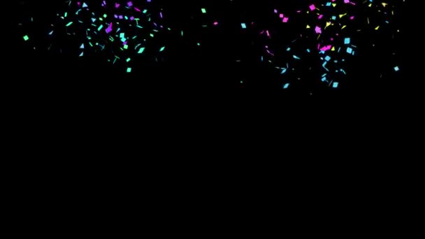 Cracker Lanza Gráficos Movimiento Animación Partículas Confeti — Vídeo de stock