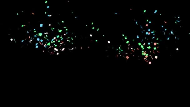 Cracker启动Confetti粒子动画动画图形 — 图库视频影像