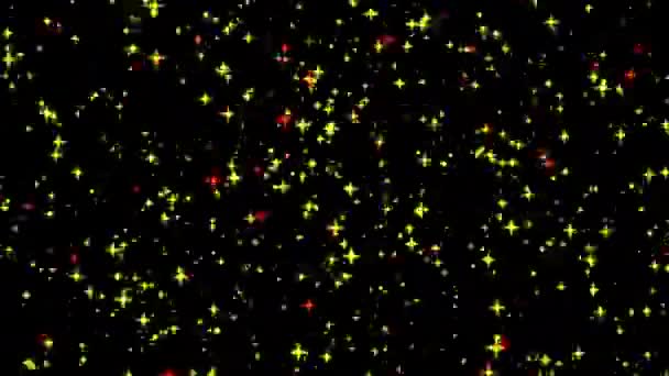 Glitter Zwarte Achtergrond Deeltjeslus Animatie — Stockvideo