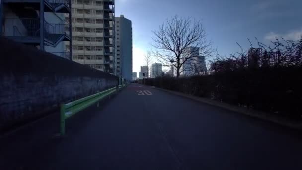 Tokyo Chuo Ward Ciclismo Inverno — Video Stock