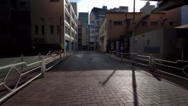 Tokyo Chuo Ward Cycling Winter — Stock Video