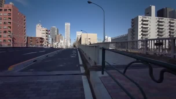 Tokio Chuo Ward Kolarstwo Zima — Wideo stockowe