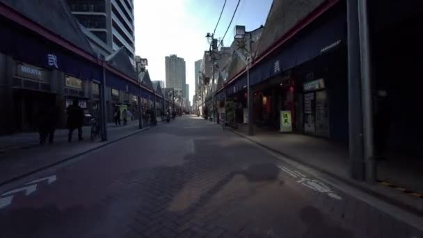 Tokió Chuo Ward Kerékpározás Tél — Stock videók