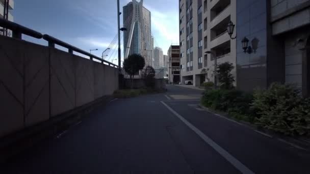 Tokyo Chuo Ward Cycling Winter — Stock Video