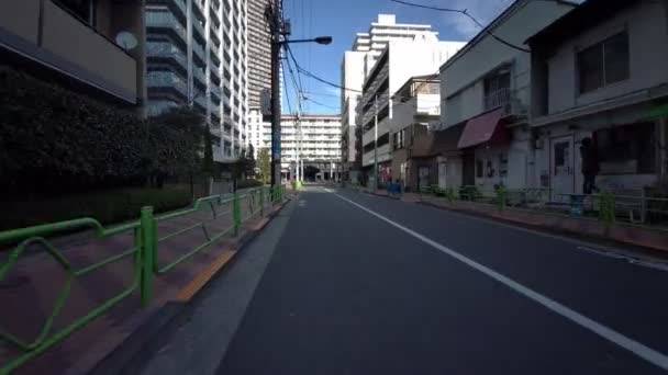 Tóquio Chuo Ward Ciclismo Inverno — Vídeo de Stock