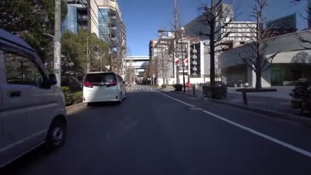 东京中央区骑自行车冬季 — 图库视频影像
