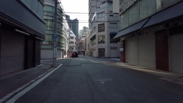 Tokyo Chuo Ward Cycling Winter — Stok Video