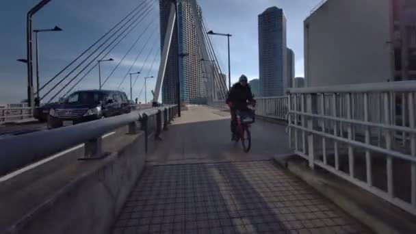 Tokió Téli Kerékpározás Videoklip — Stock videók