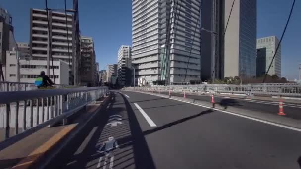 Tokio Winter Cycling Videoclip — Stockvideo
