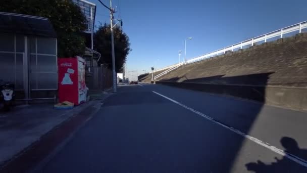 Tokio Edogawa Ward Ciclismo Invierno — Vídeo de stock