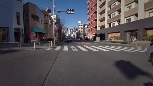 Tóquio Edogawa Ward Ciclismo Inverno — Vídeo de Stock