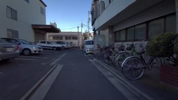 東京都江戸川区サイクリング冬 — ストック動画