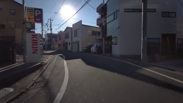 Tokio Edogawa Ward Ciclismo Invierno — Vídeos de Stock