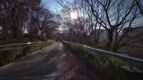 Tóquio Edogawa Ward Ciclismo Inverno — Vídeo de Stock