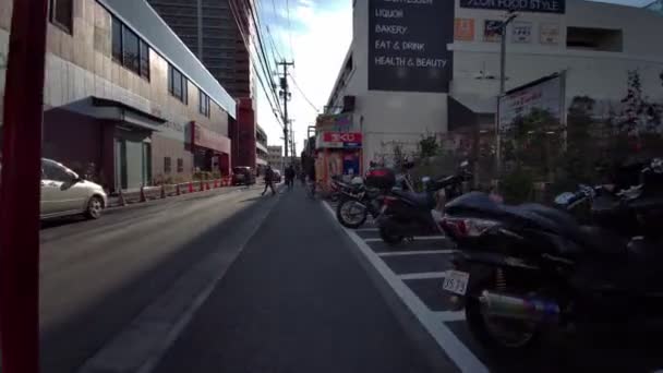 Tóquio Edogawa Ward Ciclismo Inverno — Vídeo de Stock