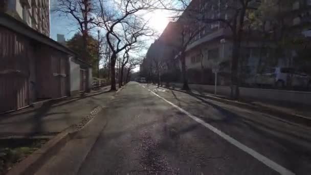 Tokyo Edogawa Koğuşu Bisiklet Kışları — Stok video