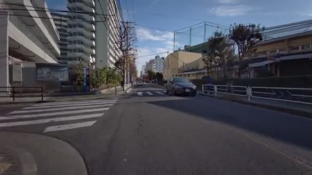 Tokyo Edogawa Ward Cycling Winter — Stock Video