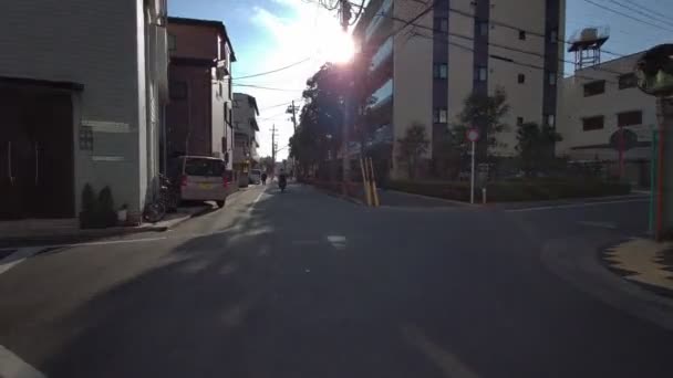 Tokio Edogawa Ward Cycling Winter — Stockvideo