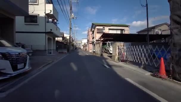 Tokio Edogawa Station Radfahren Winter — Stockvideo