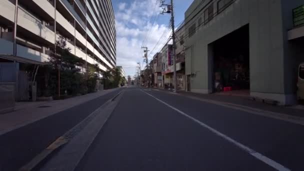 Tóquio Edogawa Ward Ciclismo Inverno — Vídeo de Stock