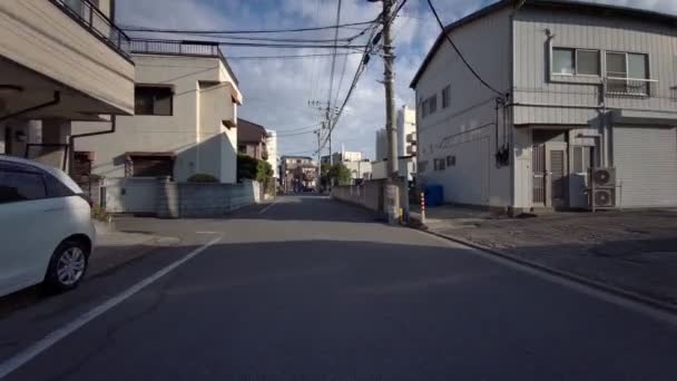 Tokyo Edogawa Ward Cycling Winter — Stock Video