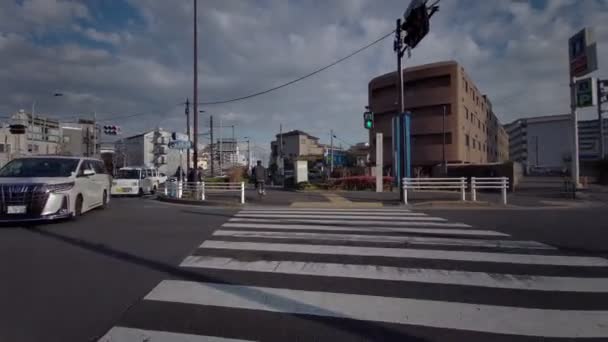 Tóquio Edogawa Ward Ciclismo Inverno — Vídeo de Stock