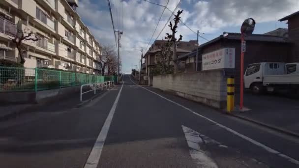 Tokio Edogawa Station Radfahren Winter — Stockvideo