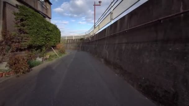 Tóquio Edogawa Ward Ciclismo Inverno — Vídeo de Stock