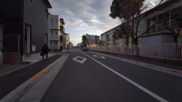Tokió Edogawa Ward Kerékpározás Tél — Stock videók