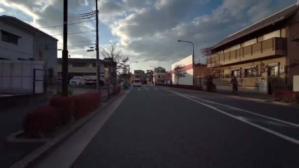 Tokio Edogawa Ward Ciclismo Invierno — Vídeo de stock