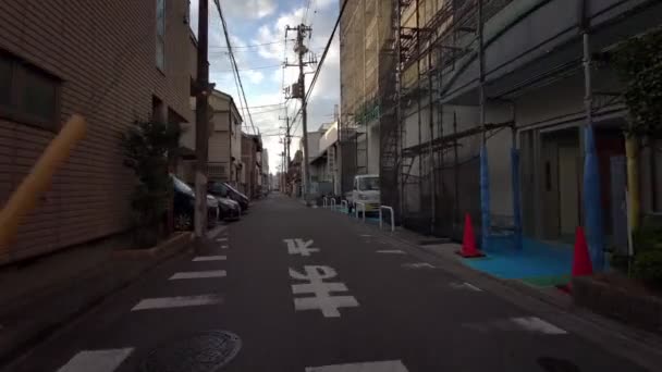 Tokio Edogawa Station Radfahren Winter — Stockvideo