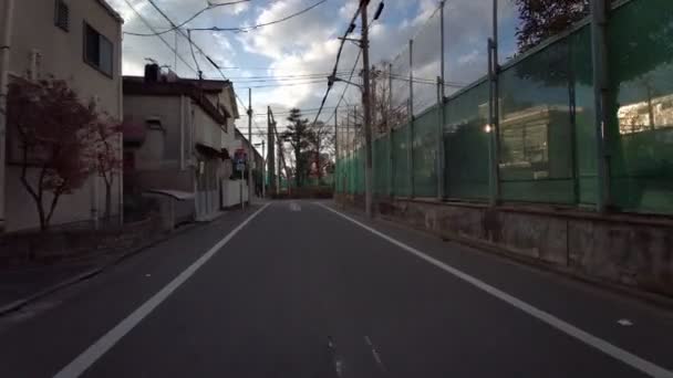 Tokyo Edogawa Ward Cykling Vinter — Stockvideo