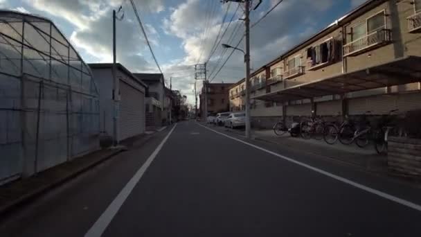 Tóquio Edogawa Ward Ciclismo Inverno — Vídeo de Stock