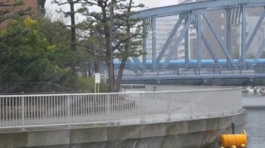 Nehre kar yağıyor.