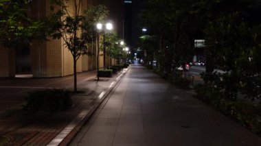 Japonya 'da Otemachi, Tokyo, gece manzaralı. 