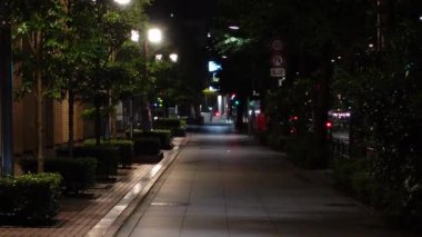 Japonya 'da Otemachi, Tokyo, gece manzaralı. 