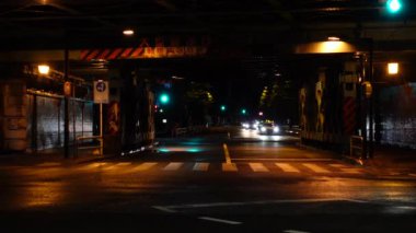 Japonya 'da Otemachi, Tokyo, gece manzaralı. 