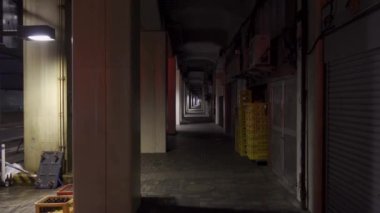 Japonya 'da Otemachi, Tokyo, gece manzaralı. 