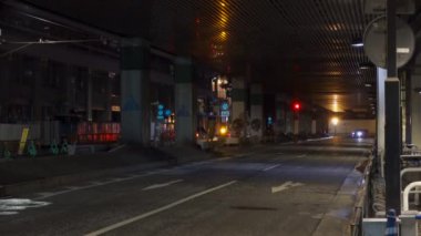 Japonya 'da Otemachi, Tokyo, gece manzaralı. 